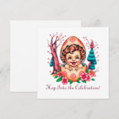 Spring naar het Feest Feestdagenkaart (Voorkant / Achterkant)