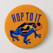 Spring naar IT Oranje Frog Button (Voorkant)