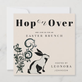 Spring naar moderne konijn Pasen brunch Kaart