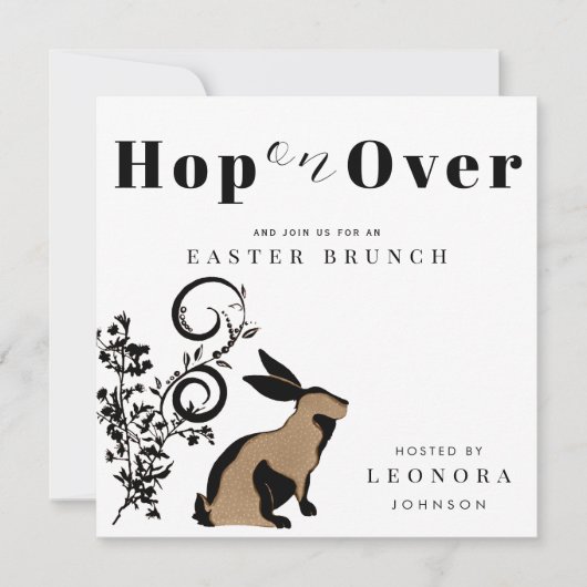 Spring naar moderne konijn Pasen brunch Kaart (Voorkant)