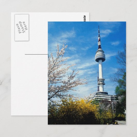 Spring, Namsan Tower, Seoul, Zuid-Korea Briefkaart (Voorkant / Achterkant)