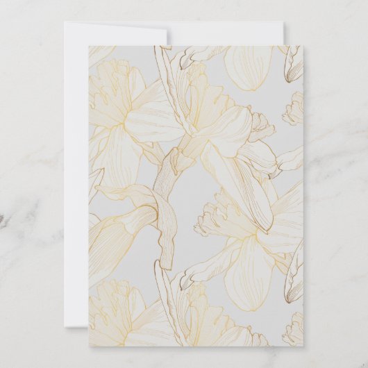 Spring narcissen bloemen lijn kunst. kaart (Achterkant)