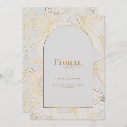 Spring narcissen bloemen lijn kunst. kaart (Voorkant / Achterkant)