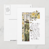 Spring narcissen & vlinders Pasen Feestdagenkaart (Voorkant / Achterkant)