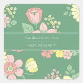 Spring Natuur Floral Boho Business Vierkante Sticker (Voorkant)