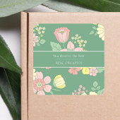 Spring Natuur Floral Boho Business Vierkante Sticker