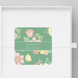 Spring Natuur Floral Boho Business Vierkante Sticker