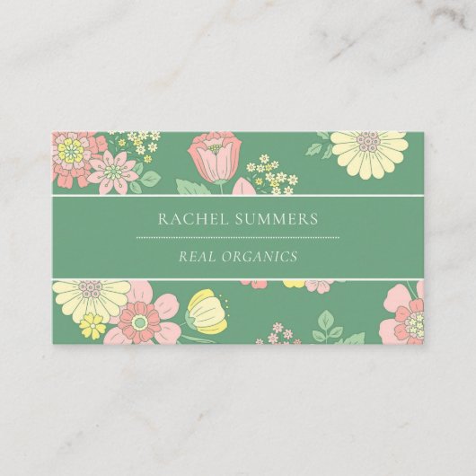 Spring Natuur Floral Boho Visitekaartje (Voorkant)