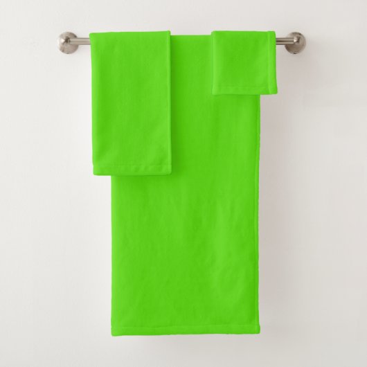 Spring Neon Green Badkamer Handdoek Set (Insitu)