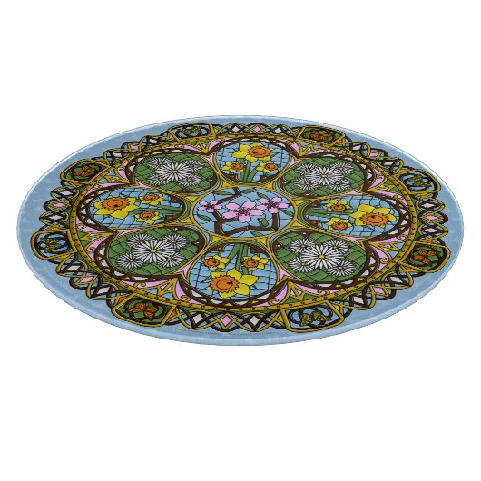 Spring Nouveau glazen snijplank (Hoek)