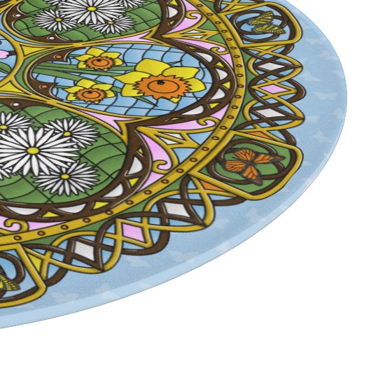 Spring Nouveau glazen snijplank (Hoek)