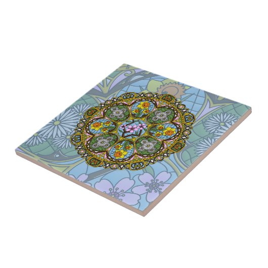 Spring Nouveau Tile Tegeltje (Zijkant)