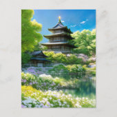 Spring Oasis, Wooden Pagoda Briefkaart (Voorkant)