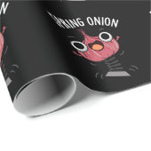 Spring Onion Funny Veggie Pun Dark BG Cadeaupapier (Rol Hoek)