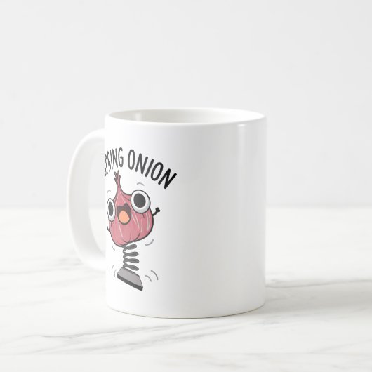 Spring Onion Funny Veggie Pun Koffiemok (Voorkant links)