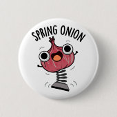 Spring Onion Funny Veggie Pun Ronde Button 5,7 Cm (Voorkant)