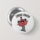 Spring Onion Funny Veggie Pun Ronde Button 5,7 Cm (Voorkant /achterkant)