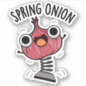 Spring Onion Funny Veggie Pun Sticker (Voorkant)