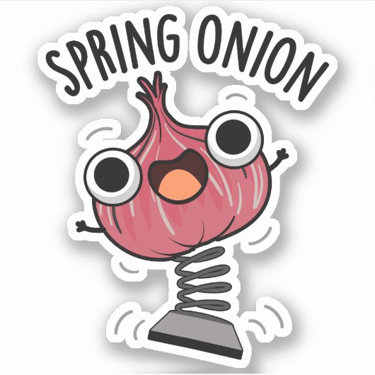 Spring Onion Funny Veggie Pun Sticker (Voorkant)