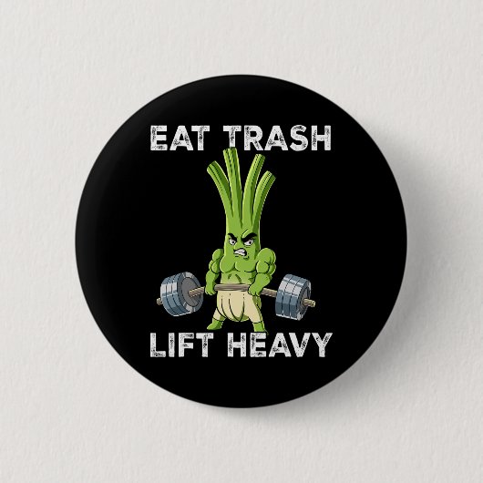 Spring Onion Gym Gewichtstraining Eet Trash Lift H Ronde Button 5,7 Cm (Voorkant)