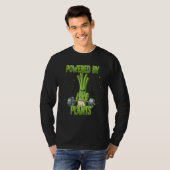 Spring Onion Gym Weight Training Powered By Plants T-shirt (Voorkant volledig)