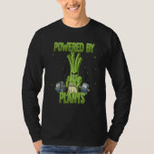 Spring Onion Gym Weight Training Powered By Plants T-shirt (Voorkant)