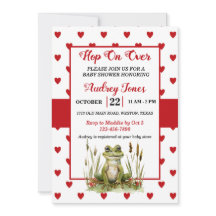 Spring op de Schattigee Frog Baby shower Invitatio
