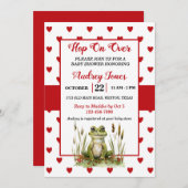Spring op de Schattigee Frog Baby shower Invitatio Kaart (Voorkant / Achterkant)