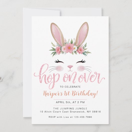 Spring op het Schattigee verjaardagsfeestje voor k Kaart (Voorkant)