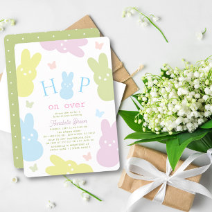 Spring op Konijn & Vlinder Meisje Baby Shower Kaart