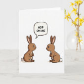 Spring op Me Grappige Dierenkaart Kaart (Gele Bloem)