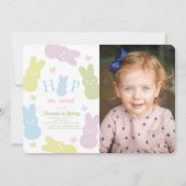 Spring op Over Bunny & Butterfly Foto 1e verjaarda Kaart (Voorkant)