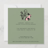 Spring op over moderne konijntje paasbrunch kaart (Achterkant)