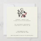 Spring op over moderne konijntje paasbrunch kaart (Achterkant)