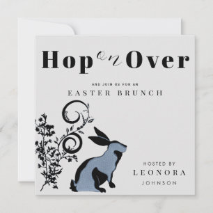 Spring op over moderne konijntje paasbrunch kaart