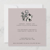 Spring op over moderne konijntje paasbrunch kaart (Achterkant)