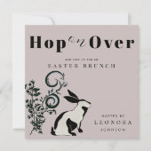 Spring op over moderne konijntje paasbrunch kaart (Voorkant)
