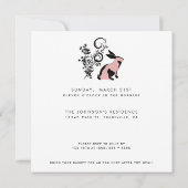 Spring op over moderne konijntje paasbrunch kaart (Achterkant)