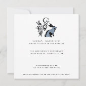 Spring op over moderne konijntje paasbrunch kaart (Achterkant)