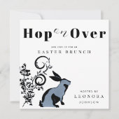 Spring op over moderne konijntje paasbrunch kaart (Voorkant)