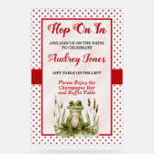 Spring op Schattige kikker Baby shower Acryl Bord (Voorkant)