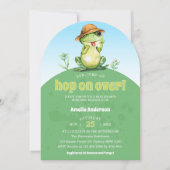 Spring op Waterverf Schattigee kikker Baby shower Kaart (Voorkant)