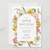 Spring Open House Bright Watercolor Floral Kaart (Voorkant)