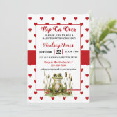 Spring opzij Cute Frog Baby Shower Uitnodiging (Staand voorkant)