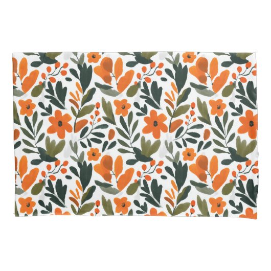 Spring Orange Flowers Chic Elegant Floral Pattern Kussensloop (Voorkant)
