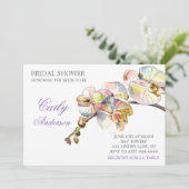 Spring Orchid Bloemen Bruids Douche Uitnodiging (Staand voorkant)