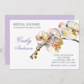 Spring Orchid Bloemen Bruids Douche Uitnodiging (Voorkant / Achterkant)