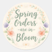 Spring Orders are in blue Bloom Ronde Sticker (Voorkant)