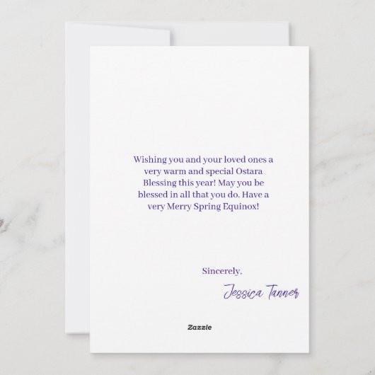 Spring Ostara Easter Equinox Pagan Forest Goddess Feestdagenkaart (Achterkant)