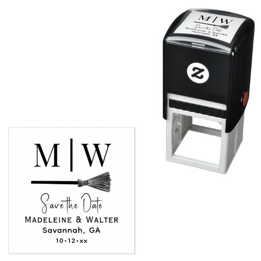 Spring over de bezem 2 Initiele Monogram Save the  Zelfinktende Stempel (In situ)